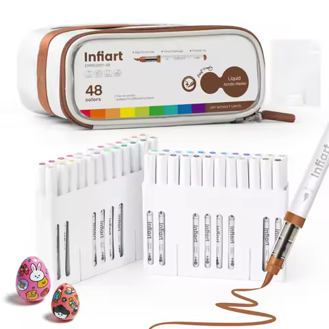Soft-Tip Direct Liquid Acrylic Marker Set, Available in 48/72/120/168/240/288 Colors, All Sizes Avai