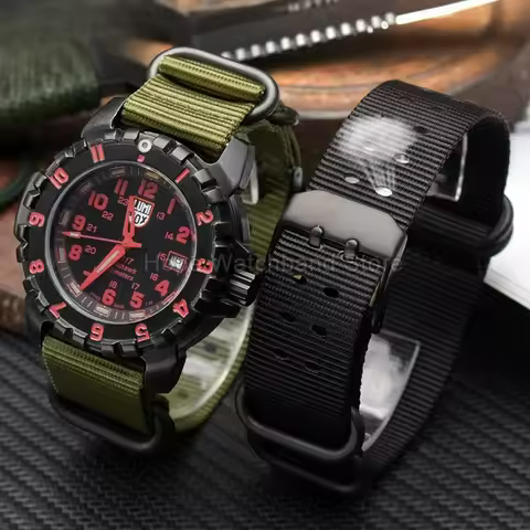 All Day Wear Nylon Watch Strap Double Hole Design 22 23mm for Luminox 3051 3080 8821 Special Buckle 