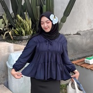 KATUN MIREYA RAYON WRIST BLOUSE WOMEN'S LONG-SLEEVED WRIST TOP RAYON COTTON BABYDOLL BLOUSE/