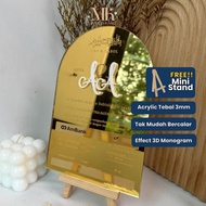 Arch Ijab Qabul Plate - Afni Series: Customizable Acrylic/Wooden Wedding Plate | Free Wooden Stand |