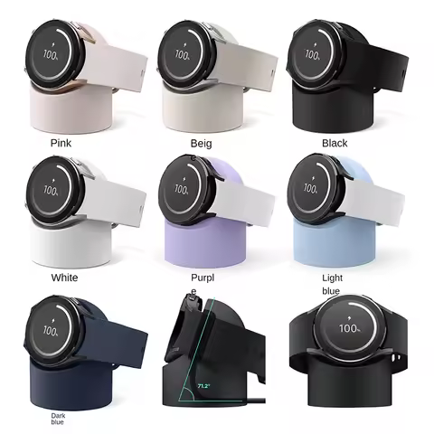 Soft Silicone Charging Stand For Samsung Watch 3 4 5 40mm 44mm 45mm Charging Holder Storage Seat for
