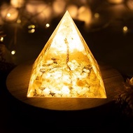 金字塔奧根塔Orgonite奧剛生命之樹脈輪冥想水晶能量白水晶黃水晶