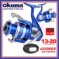 Okuma Azores Blue Mesin Pancing Spinning | 13kg-20kg Max Drag | Air Masin | Saltwater Spinning Fishi