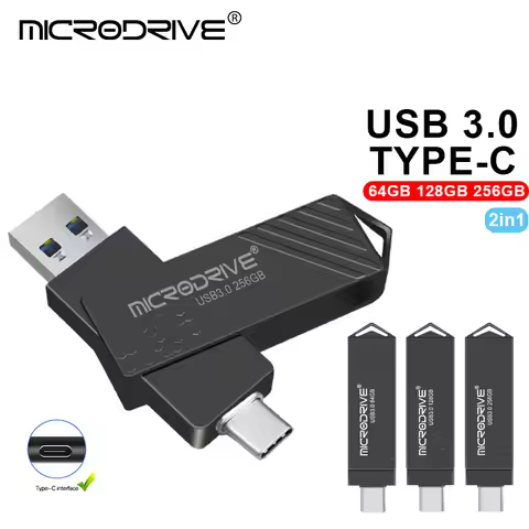 Type C 2 in 1 USB 3.0 Flash Drive 64GB 128GB 256GB pendrive pen drive OTG USB 3.0 Pendrive for Macbo