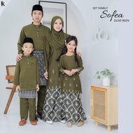 [LATEST] SET FAMILY KURUNG SOFEA IBU/ANAK | BAJU MELAYU AYAH/ANAK [OLIVE GREEN]