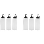 Chefs Squeeze Bottle Pack of 6 Condiment Squeeze Bottles Ketchup Squeeze Squirt Bottle for SauceBBQD