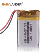 10pcs/Lot 502030 3.7V 250mAh  Rechargeable  li Polymer Li-ion Battery For bluetooth headset  mouse B