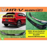 Honda HRV 2022 Spoiler 2022 HRV Spoiler Rear trunk bonnet lip Spoiler Material ABS gloss black