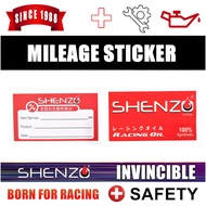 Service maintenance reminder sticker engine oil sticker Mileage sticker SHENZO JAPAN