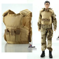 1/6 Female Sand Yellow Combat Vest proof Vest Model