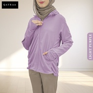 QAYRAA UPF50+ Cap Jacket Jogging Jacket Sport Anti-UV Hoodie /Size S-3XL/Black/Blue/Maroon/Grey/Dust