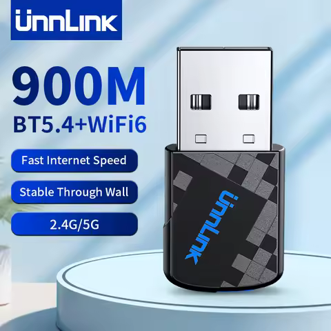 Unnlink 900Mbps USB WiFi Bluetooth Adapter 2 In 1 Dongle WiFi 6 Dual Band 2.4G 5G Wireless Network L