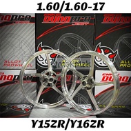 CHROME D2 DYNOPRO RACING SPORT RIM Y15ZR Y16ZR 1.60/1.60-17 DESIGN TRC T5RR DYNO PRO DYNOPROJECT Y15