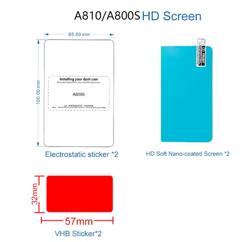 For 70mai Dash Cam A810 4K Accessory Set Static Sticker VHB Sticker and Static Stickers Suitable for