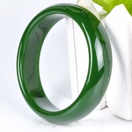 ☹Original Handmade Carving Natural Jade Bracelet Spinach Green Women's Bangle Exquisite Elegant ⚡☾