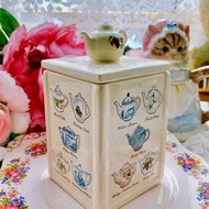 英國製手工茶葉罐 儲物罐餅乾罐糖果罐茶壺圖騰庫存品完整情人節