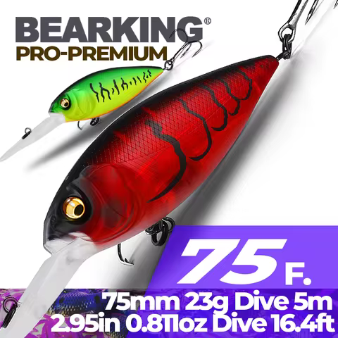 BEARKING 7.5cm 23g floating depth up to 5m Top artificial Fishing lures crank quality wobblers baits