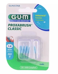 gum หัวเปลี่ยนแปรงซอกฟัน Proxabrush Classic ทรงต้นสน 1.6 mm. (614) 1 แพค บรรจุ 8 ชิ้น