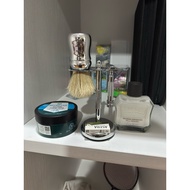 Merkur MK34C Premium Double Edge + Brush by Proraso + The Body Shop Shaving Cream + Stand Holder (1 