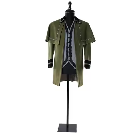 Tailor Made 1790 Period Dr King Cosplay Costume Historical Medieval Mens Green Uniform Top Vest Suit