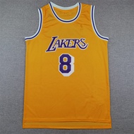 Mesh Embroidered Retro Jersey Lakers 8 Yellow Basketball Jersey Sports Jersey Training Jersey Quick-