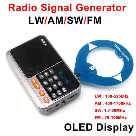 4-Band Radio LW AM SW FM Signal Generator RF Medium wave short wave FM transmitter W Antenna OLED di