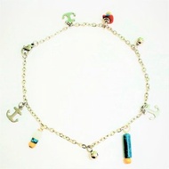 天然綠松石配月光石不鏽鋼腳鍊