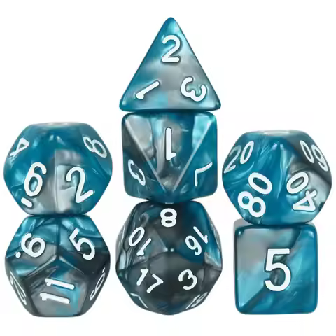 7PCS 1 Set Galaxy Style DND Dice Set D4 D6 D8 D10 D12 D20 Multifaceted Dice Are Used For TRPG Dragon