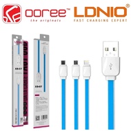 LDNIO XS-07A XS-07 XS07A XS07 I-CABLE/ MICRO/ TYPE C TO USB CABLE 2.1A TRANSMISSION CABLE - 100CM