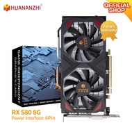 ⊰HUANANZHI RX 580 8G 16G 2048SP Graphics Cards 256Bit GDDR5 HDMI-Compatible DP DVI GPU RX580 8G\:u~