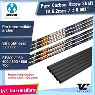 V Club Archery Musen Pure Carbon Arrow Shaft - ID6.2mm - Straightness 0.003" - SP300~SP700 - DIY Bat