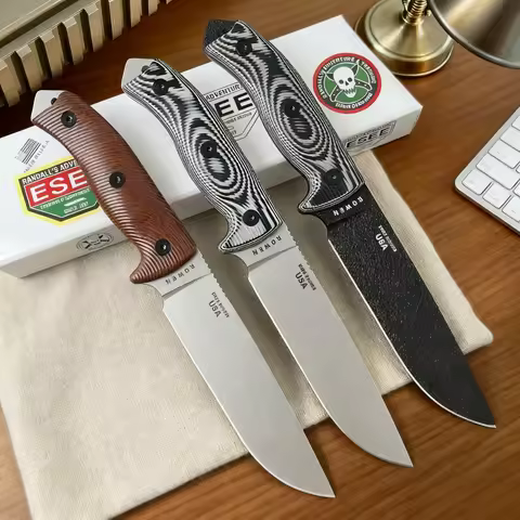 ESEE6- 1095 carbon steel outdoor camping travel knife with linen handle, emergency rescue tool for m