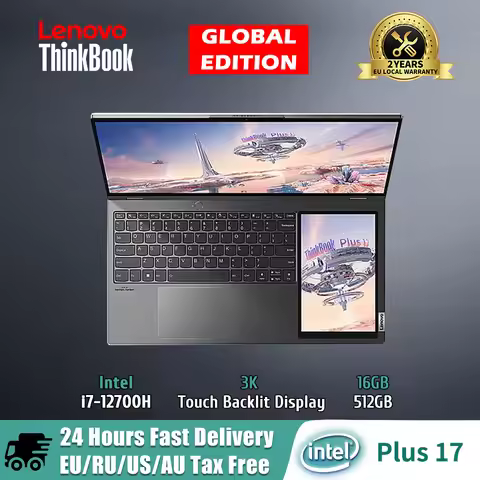 Lenovo ThinkBook Plus 17 Laptop Notebook 12th Intel i7-12700H 16GB LPDDR5 512GB SSD 17.3-inch 3K Tou