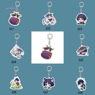 Aasleaty Cute Genshin Impact Game Character Acrylic Keychain Sayu Yoimiya Kazuha Kamisato Ayaka Rosaria Figures Pendant Keyring Ornament