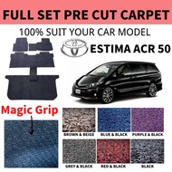TOYOTA ESTIMA ACR50 Carpet 5pcs(set) 16MM Magic Grip Kereta Karpet Kapet Specialist Carpet Floor Mat Mat Karpet Kereta