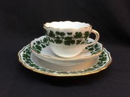 Meissen-綠色葡萄藤三件式咖啡杯盤組