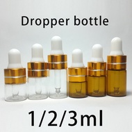 1/2/3ml Essential oil bottle Bottling Dropper bottle Glass dropper bottle Cosmetic packaging tools C