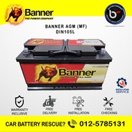 [ DIN105L | LN6 ] Banner AGM MF | Car Battery OE BRANDS FOR BMW | Advanced Stop Start Battery | BMW 