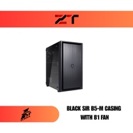 1ST PLAYER Black Sir B5‑M Casing with B1 Fan | mATX | Tempered Glass | Black