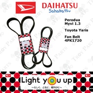 Original Daihatsu Fan Belt 99364-31720 for Perodua Myvi 1.3 Toyota Yaris (Modify Compressor) (4PK172