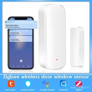 Tuya Zigbee Smart Door Sensor Window Contact Monitor Door Open/Closed Detector APP Remote Ala Support Alexa  Home Safety