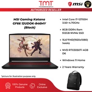 MSI Gaming Katana GF66 12UDOK-846MY Gaming Laptop (Black) | i7-12700H | 8GB RAM 512GB SSD | 15.6"FHD (144Hz) | KB Single Zone RGB | NVD RTX3050Ti | W11 | 2Y Warranty