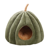 Warm Cat Nest in Winter Pumpkin-Shaped Cat Bed Closed Comfortable Pet Sleeping House Comfortable Cat