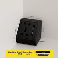jabra | Hidden Triangular Bathroom Outlet USB A C 5-Port Combination Panel Socket Overheat Protectio