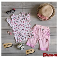 10355 Taiwan Imported Girl Pants Pink Plain Short Pants with Bear Kid Pants Kid Clothing