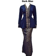 Baju Raya🎉 Kurung Moden Set  Fake Kebaya Peplum Bertali + Kain Songket Viral L XL 2XL