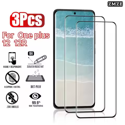 3Pcs High Definition Tempered Glass for OnePlus 12 12R 13 14 15 15R Hot-Bending Toughened Glass for 