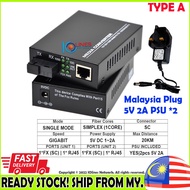 1 Pair SC Singlemode Simplex Fiber To Ethernet Gigabit Media Converter SM Single Mode 100Mbps 20KM 1