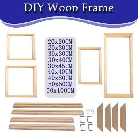 DIY Wood Frame 30x40 40x80 50x100CM Canvas Painting Poster Frame Wall Home Decoration Photo Hanging 