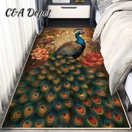 [Raya Decorations]3D Peacock Carpet Anti slip Floor Mat Carpets For Living Room Kitchen Floor Mat Entrance door Mat Bedroom carpet Diwali Decorations Home Decor